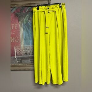 🍹Marc New York by Andrew Marc Bright Citrine Tie Waist Palazzo Pants